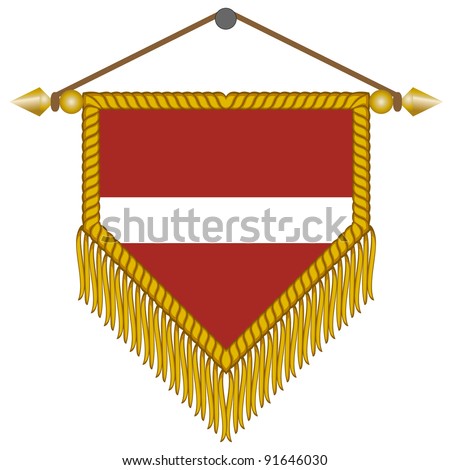 vector pennant with the flag of Latvia