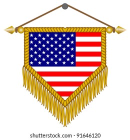 vector pennant with the flag of USA America