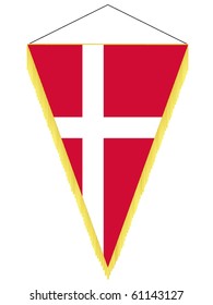 vector pennant with the national flag of Denmark