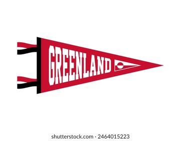 Vector pennants of countries in Greenland.