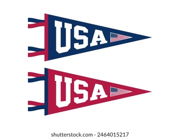 Vector pennants of countries in USA.