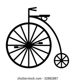 Vector of a pennyfarthing cycle isolated on white background