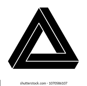 Vector Penrose Triangle On White Background