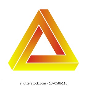 Vector Penrose Triangle On White Background