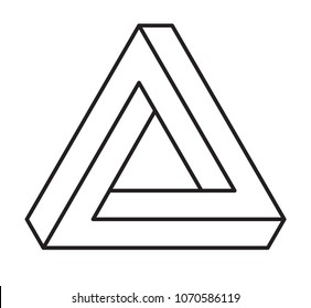 Vector Penrose Triangle On White Background