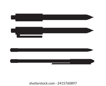 Vector pens in various shapes with simple colors