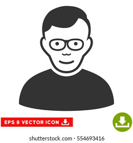 Vector Pensioner EPS vector icon. Illustration style is flat iconic gray symbol on a transparent background.