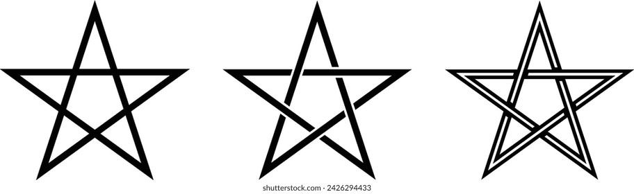 Vector Pentacle Sign. Pentagram Icon. Esoteric Symbol.
