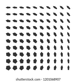 vector pentagon black monochrome minimal modern dynamic abstract halftone gradient texture isolated on white background
