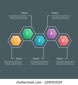 Vector pentagon elements for infographic. Template for diagram, graph, presentation and chart. Business concept with 5 options, parts, steps or processes. EPS10, vector