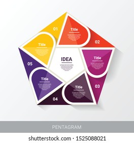 Vector pentagon infographic. Template for diagram, graph, presentation and chart. Business concept with five options, parts, steps or processes. Abstract background