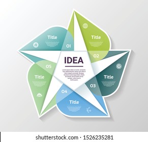 Vector pentagon infographic. Template for diagram, graph, presentation and chart. Business concept with five options, parts, steps or processes. Abstract background