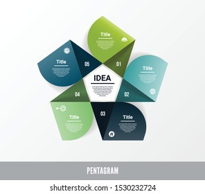 Vector pentagon infographic. Template for diagram, graph, presentation and chart. Business concept with five options, parts, steps or processes. Abstract background