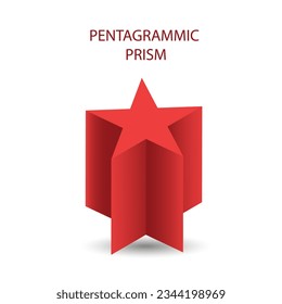 Vektorpentagramm Prisma mit Farbverläufen und Schatten für Spiel, Ikone, Paket-Design, Logo, Mobile, i, Web, Bildung. 3D-Prisma auf weißem Hintergrund. Pentagram-Illustration. Erfolgsmarke.