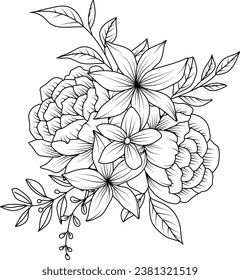 Vector peony flower isolated on white background. Element for invitation design, greeting cards and textile design