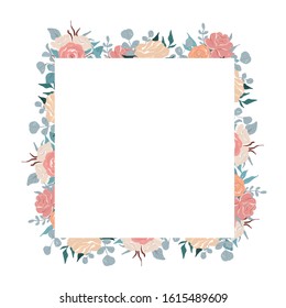 vector peony frame arrangements design