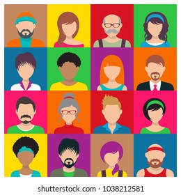 Vector people avatar icons male and female