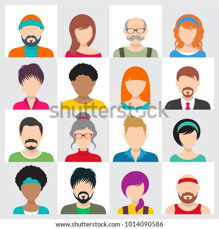 Vector people avatar icons male and female faces