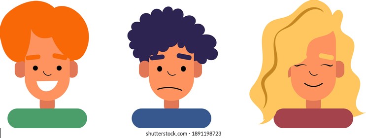 Vector people avatar set. Different men and women characters collection. Isolated vector illustration.