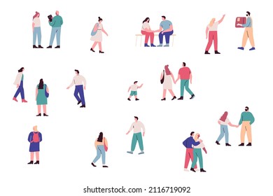 Vector People bundle vector set. Male and female flat characters isolated on white background