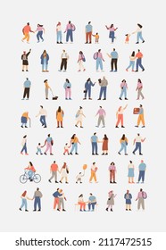 Vector People bundle vector set. Male and female flat characters isolated on white background