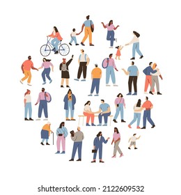 Conjunto de vectores de vectores de vectores de personas. Caracteres planos masculinos y femeninos aislados en fondo blanco