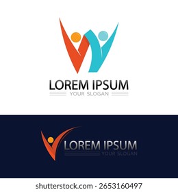Vector People Circle Logo for Cooperative Community and Group Organization Identity