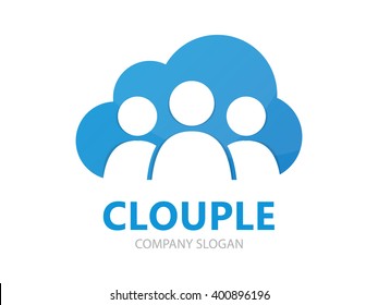 Vector people and cloud logo concept