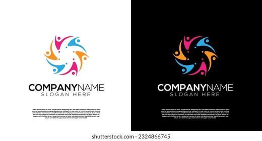 Vector people community logo template. Creative logo inspiration