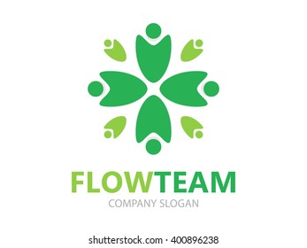 Vector people connect and communication logo template