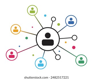 Personas de Vector que conectan redes sociales