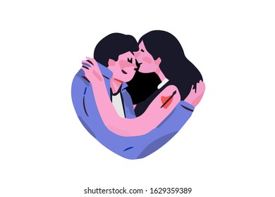 Vector of People couple valentine flat design. Perfect for web design, banner, Social media eps 10.