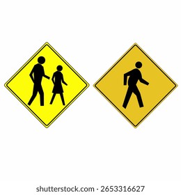 Vector Personas cruzando la carretera Icono de la señal Símbolo