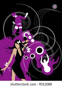 vector people dance music composition