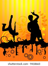vector people dance music composition
