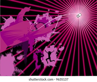 vector people dancing music illustration