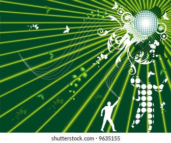 vector people dancing music illustration