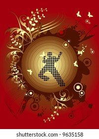 vector people dancing music illustration