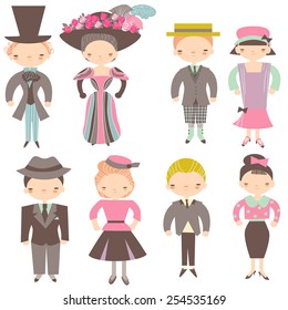 Vector people in different costumes