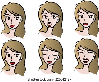 vector people with emoticon face set