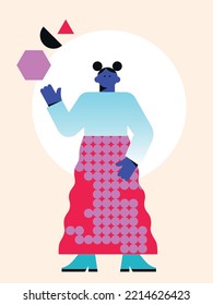Zukunftskonzept für Technologie. Vektorgrafiken, flache Illustration. Ideal für Social Media- und Business-Präsentationen, User-Interface, UX, Grafik- und Web-Design, Apps und Interfaces. EPS10