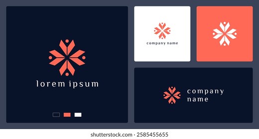 vector people flower Logo design