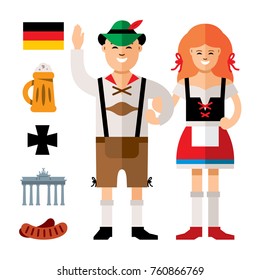 Vector People Germany. Flat style colorful Cartoon illustration.
