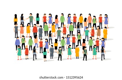 Vector people group crowd social team large person together people network communication.