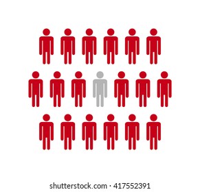 Vector people group icon. Vector silhouette sign.