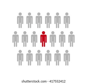 Vector people group icon. Vector silhouette sign.