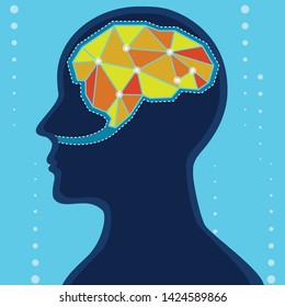Vector of people have bright and clear brain, ready to work.