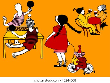 vector people having fun