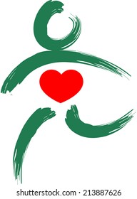 vector people and heart icon