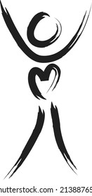 vector people and heart icon